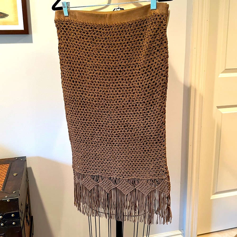 Polo Knotted Suede Skirt